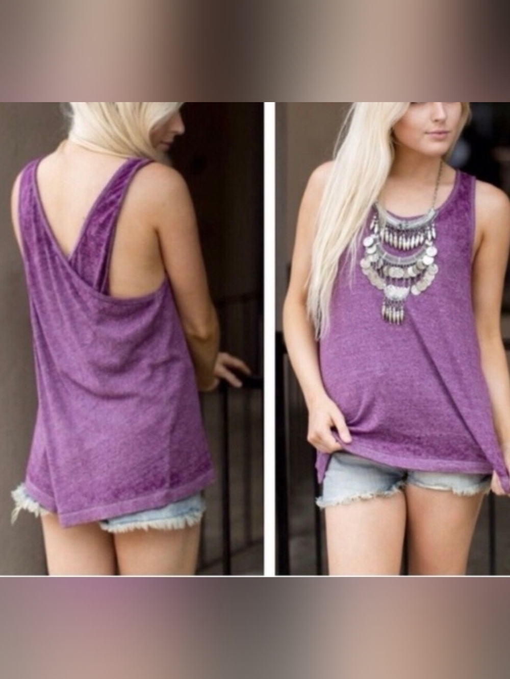 We the free boho purple Haze top shirt sz SP *L